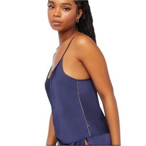 Savage X Fenty Satin Cami with Rhinestones in Navy Size L
